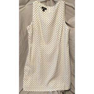 ALVX Dress Women Size 18‎ Sleeveless White With Black Dots With Zipper In Back